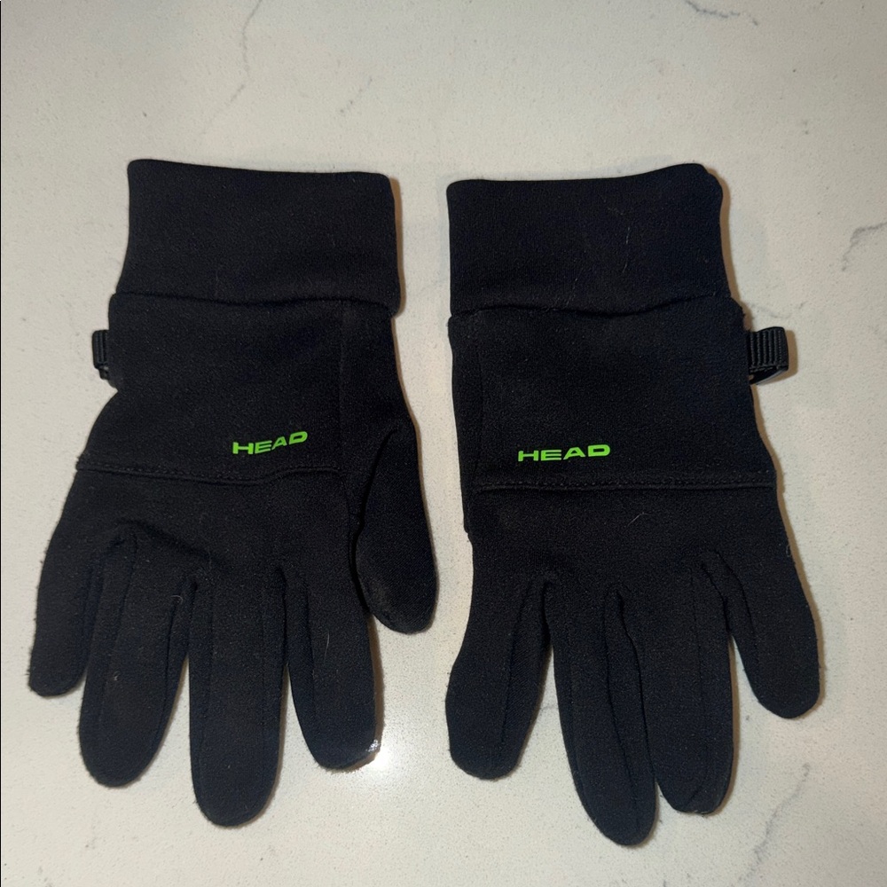 HEAD Black Gloves with Neon Green Accents